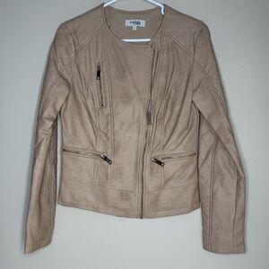 Charlotte Russe Beige Faux Leather Jacket